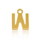 Stainless steel charm initial W Gold